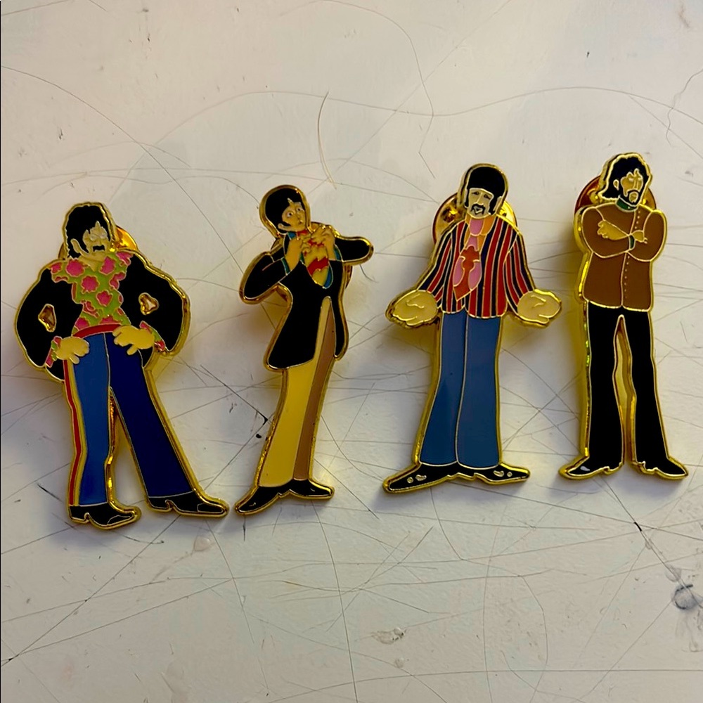 The Beatles Gold Pins (4 pack)